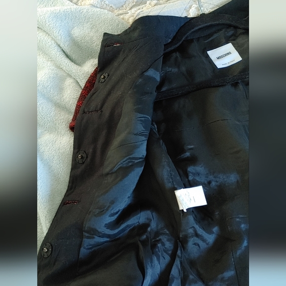 Moschino mock neck red brocade button top Aeffe Spa - Picture 13 of 16